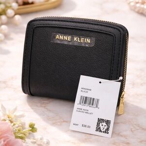 Anne Klein Black Curved Wallet